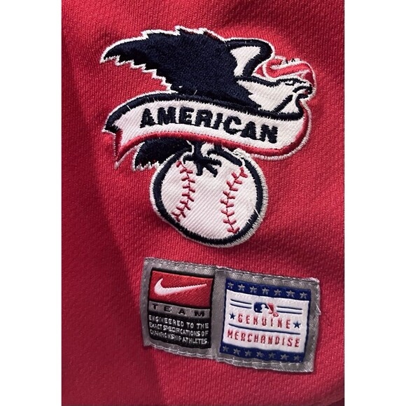 VTG Nike Boston Red Sox Matsuzaka #18 Button Up Baseball Jersey Childs M Red - Picture 2 of 8